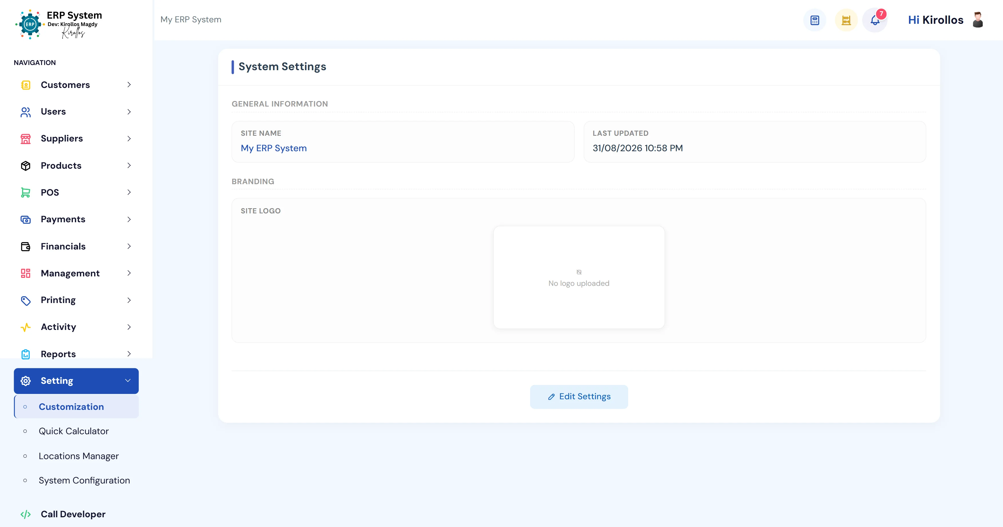 System Setting
